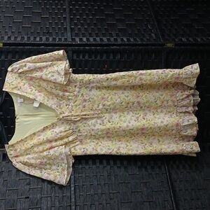 NWT GB Yellow Floral V Neck Dress    Sz M